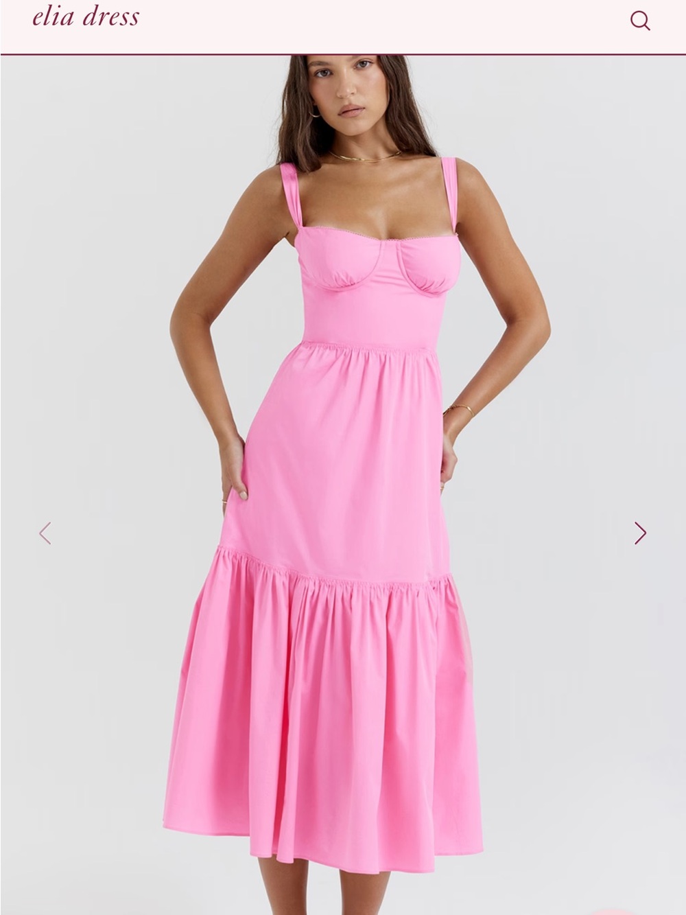 Pink Elia House of CB Midi Dress
